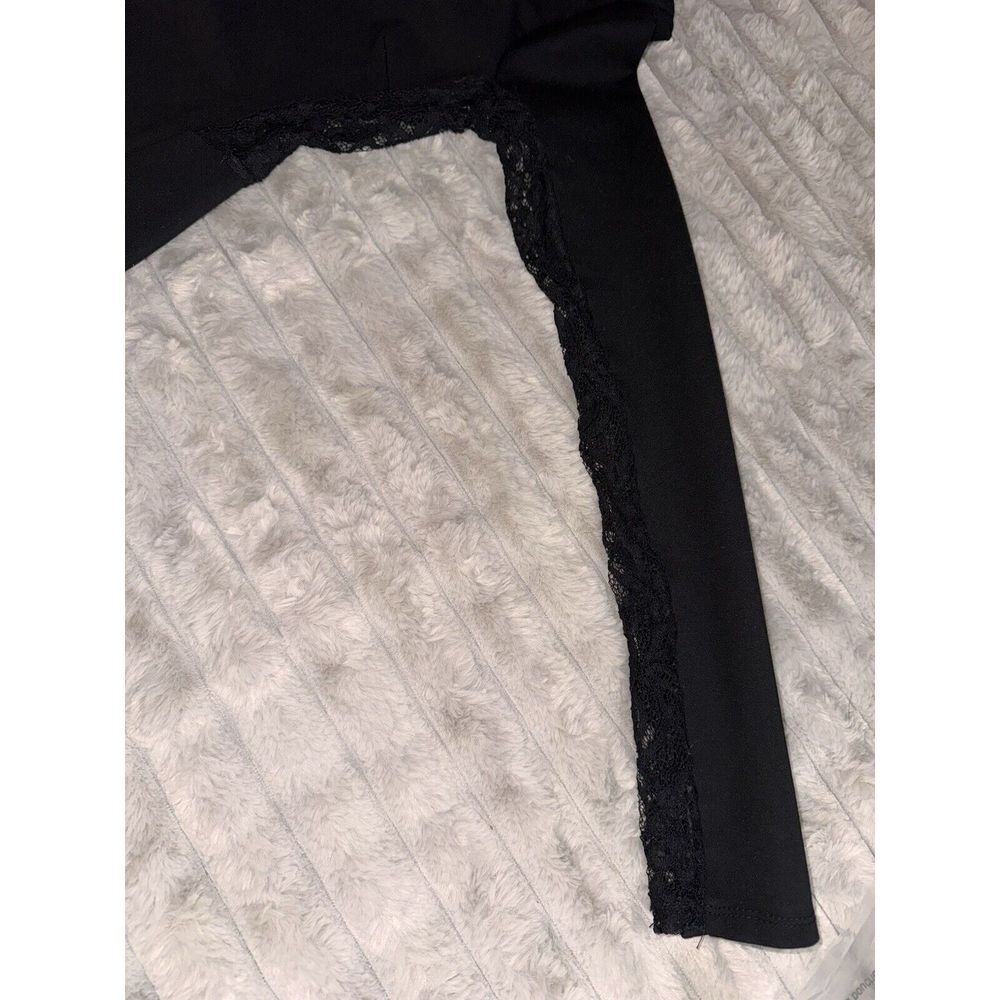 Rebecca Taylor Black Long Sleeve Lace Trim Peplum Top Sexy Girl Boss Womens Sz 0 - Picture 5 of 9